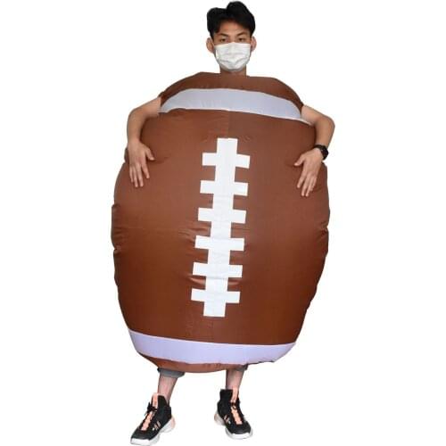 Christmas Inflatable Rugby Ball Costume Adult Funny Performance Suit Halloween Costumes for Man Competition Cheering Props
