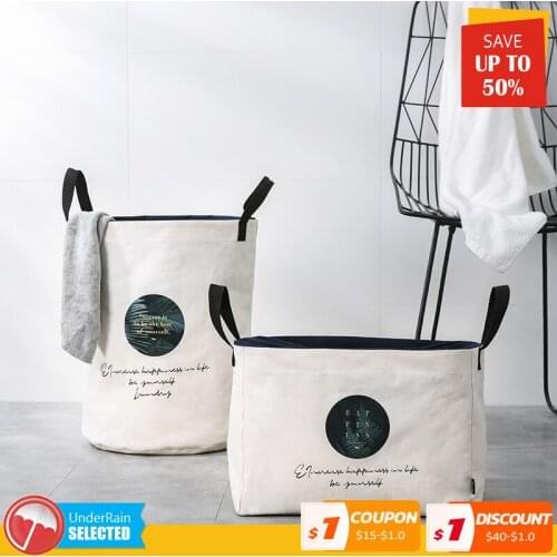 Foldable Laundry Toy Basket Canvas Bag Clothes Household Toys Storage With Net Cover Woven Organizer Bathroom Baskets