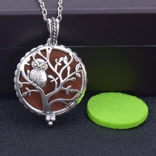 High Quality 1pcs Life tree Aroma Perfume Essential Oil Diffuser Aromatherapy Magnetic Locket Pendant Necklace fashion jewelr