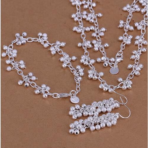 S128 Wholesale, free shipping plated plated jewelry set, fashion jewelry set Beans Three-Piece Jewelry Set
