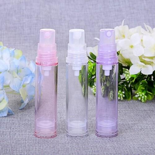 10pcs/lot 5/10/15ml small sample pump vacuum airless bottle perfume bottle with White sprayer