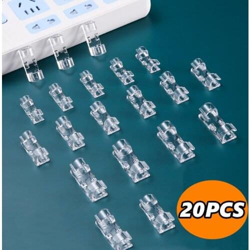 20PCS Cable Organizer Clips Wire Cord Clamp Management for Cellphone Charging Cord Computer Lines Desktop Office Organization