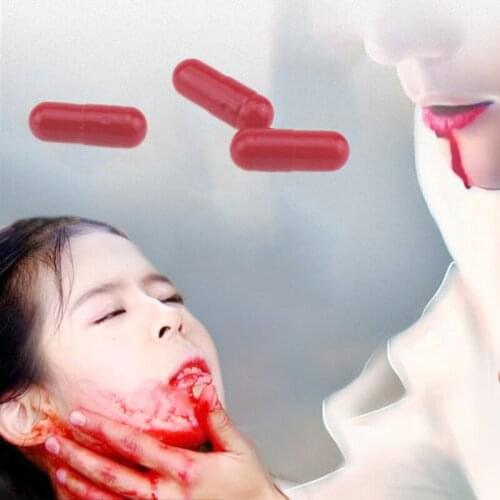 3pc/box Halloween Fake Blood Pill Vampire Capsule Funny Horror Halloween Fake Blood Pill Capsule April Fools Day Prank Toy Props