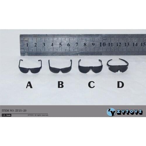 4pcs/set ZYTOYS ZY15-20 1/6 Scale Black Glasses Sunglasses For 12" Action Figure Toys Accessory