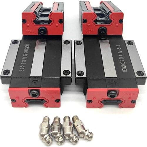 4pcs Application HGR20 Linear Rails HGH15CA/HGW15CC/HGH20CA/HGW20CC Linear Bearings Slide Block Carriage For HIWIN HGR20 Rail