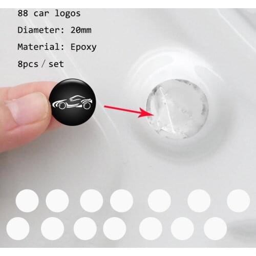 8pcs 20mm Car Stickers Car door Soundproof Patch Shock absorption Gasket for Kia Audi Benz Ford Renault Changan Toyota Honda Car
