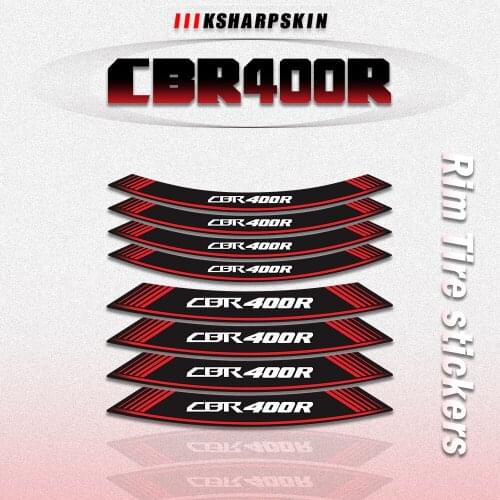 8Pcs Strips Motorcycle inner Wheel Tire Stickers Rim Tape Motorbike Decorative sticker and Decals For HONDA CBR400R cbr 400r