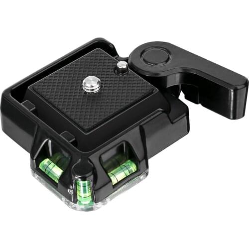 Aluminum DSLR Camera Tripod Monopod Ball Head Quick Release Plate Clamp Adapter with 3pcs Bubble Level 1/4'' & 3/8'' Screw