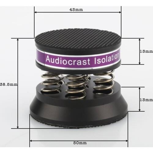 Audiocrast 4PCS Black Aluminum Spring Speakers Spikes Isolation Stand for HiFi Amplifier/Speaker/Turntable/Player