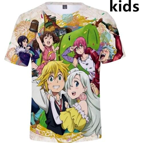 3 To 14 years Kids t shirt The Seven Deadly Sins 3d Printed T-shirt Boys Girls Nanatsu No Taizai Tshirt Tee Shirt child clothes