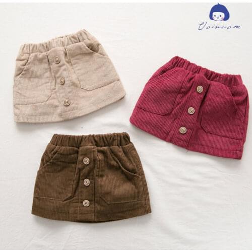 Girls' Short Skirts 2019 Winter New Childrens Korean Plus Velvet Thick Corduroy Skirts Toddler Girl A-line Tutu Skirts 2-8 Year