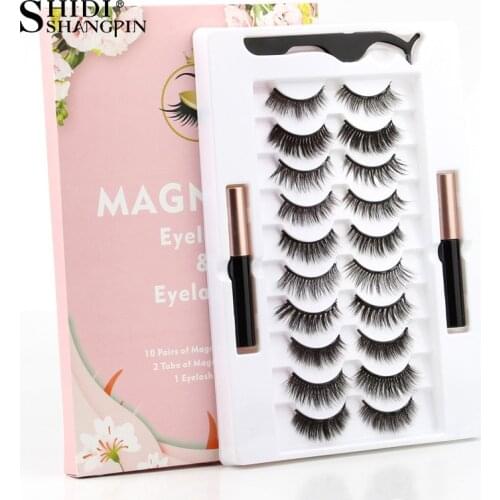Magnetic Mink Eyelashes 2/3/5/10 Pairs soft false eyelashes natural magnetic mink lashes liquid eyeliner tweezer sets makeup Hot