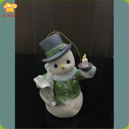 Meng Meng Da Singing Snowman Glue Molds Decoration Christmas Candle DIY Soap Silicone Mould Chocolate moulds