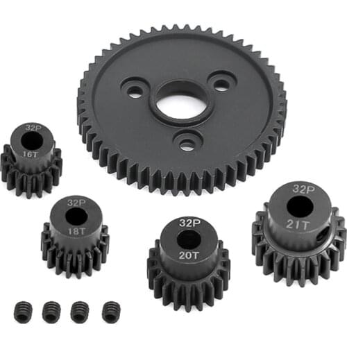Metal Spur Gear 54T 0.8 32P 3956 with 16T 18T 20T 21T Pinions Gear Set for 1/10 Traxxas Slash Stampede Summit E-Revo