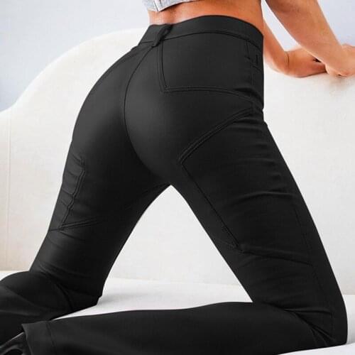 Fashion Casual Tight-Fitting Buttocks Stitching Irregular Stripes Solid Color Trousers