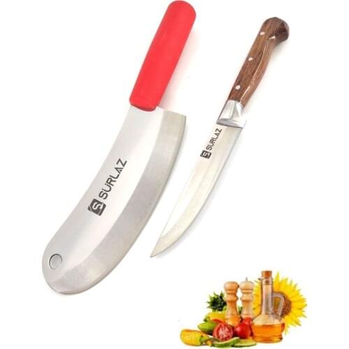 Handmade Stainless Steel Knife 2 Pcs Set Turkish Store Ultra Sharp Knives סט סכינים לשורה מנירוסטה