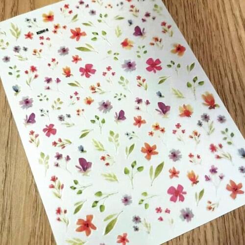 Newest MG325-06 flower design nail stickers 3d Japan Korea style nail decals self-adhesive DIY nail decoration tools