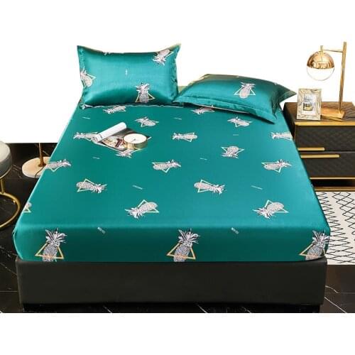 Good Satin Pure Color Bedding Fitted Sheet Cover Elastic Band Mattress Protection Cover Comfortable Fitted Bedding No pillow