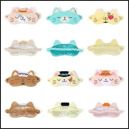 Genuine Stuffed Decorations Animation Surrounding Anime One Piece Luffy Zoro Sanji Movic Plush Toys Adult Nap Cartoon Eye Masks