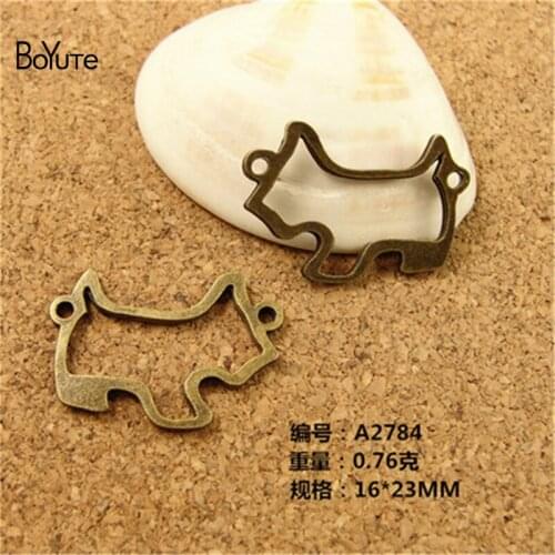 BoYuTe (200 Pieces/Lot) 16*23MM Charms Dog Connector Charms Antique Bronze Plated Zinc Alloy Metal Pendant Diy Bracelet Necklace