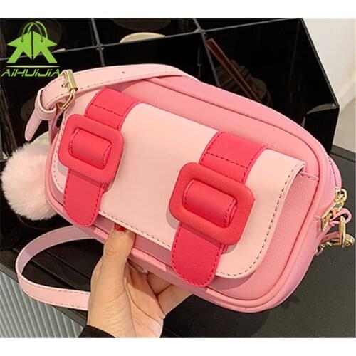 Casual Shoulder Bags Simple Messenger Bags Womens Fashion Luxury High Quality Handbags PU Leather Color Matching Crossbody Bag