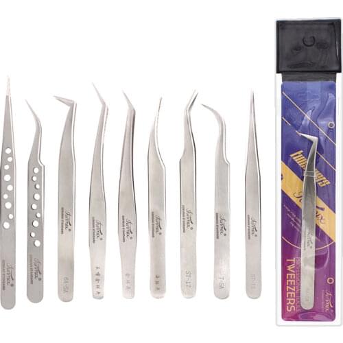 Funmix Professional Eyelash Tweezers 3D/6D Volume Lashes Extension Fans Tweezer Excellent Closure Eye Makeup Tools