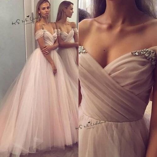Formatura Simple Pink Prom Dresses Long 2020 Crystals Pleated Formal Evening Gowns Women Party Pageant Dress Vestidos de Baile