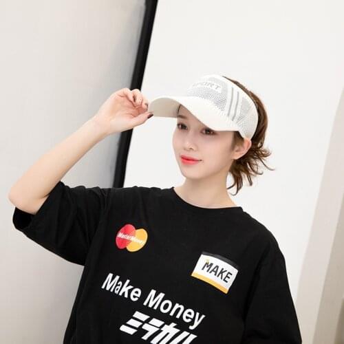 Empty top sun hat letters SPORT baseball caps casual hat lovers sports running travel bonnets for women