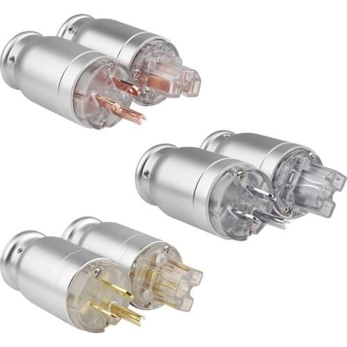 Aluminum Alloy US Power Plug DIY Audio Cable Adapter Red Copper IEC Connector - Audiophile