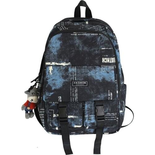 Fashion Men Backpack Trend Pendant Camouflage School Bag For Boys Nylon Waterproof Large-capacity Travel Backpacks Student Bags