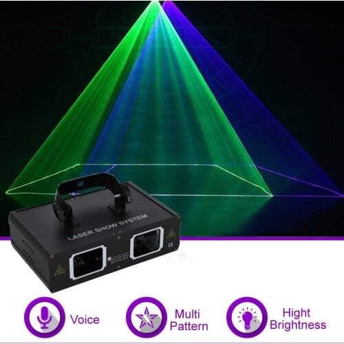 Sharelife 2 Lens Green Blue Color DMX Beam Network Laser Light Home Gig Party DJ Projector Stage Lighting Sound Auto 506GB
