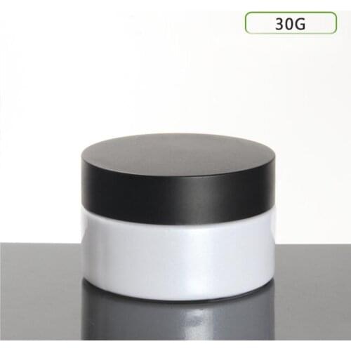 30G blue/green/frosted glass jar/pot matte black lid for essence/eye cream/day cream/moisturizer cosmetic packing glass bottle