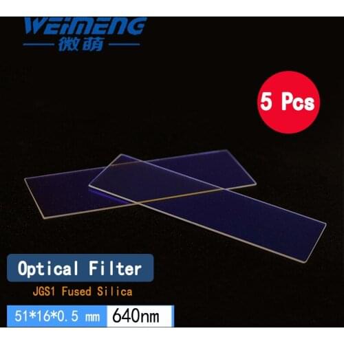 Weimeng lase filter glass 5pcs 51*16*0.5mm 640nm JGS1 quartz optical lens for laser cutting welding marking beauty machine
