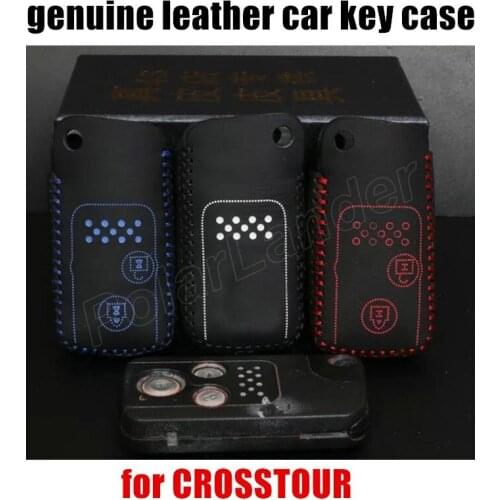 Only Red car key case cover Hand sewing genuine quality leather car accessory fit for HONDA FIT CRV CROSSTOUR multifunctional
