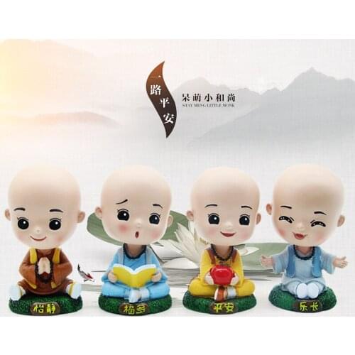 Creative car ornaments swing four little monk cute doll ornaments car interior decoration R-8805