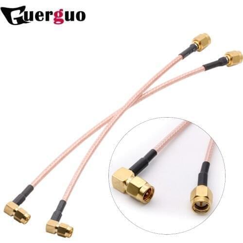 100PCS RG316 Wholesale Fast Ship 15cm or Customized WIFI Router Extension SMA Male Switch SMA Male Right Angle Pigtail Cable