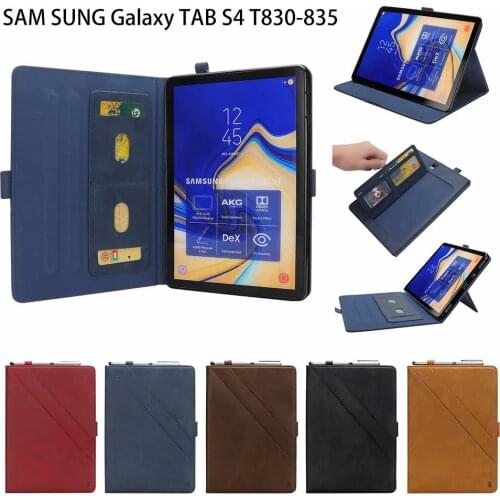Shockproof Leather PU Case For Samsung Galaxy Tab S4 2018 10.5'' T830 T835 Case Flip Folding Card Cover With Pencil Holder Shell