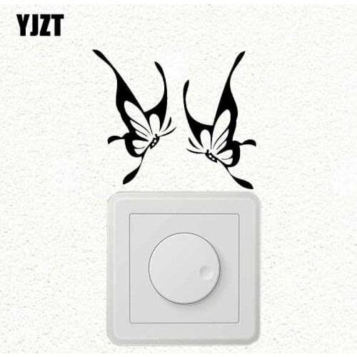 YJZT Animal Living Room Decor Wall Switch Sticker Vinyl Decal Cartoon Art Beautiful Butterfly S19-0037