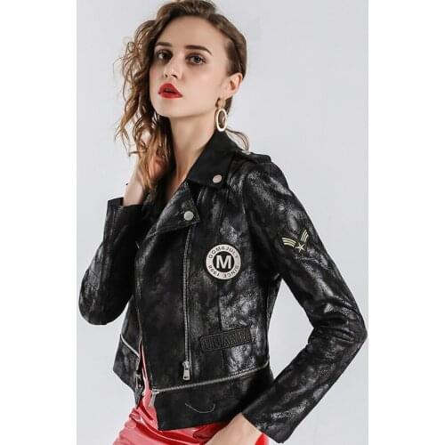 Women Pu Leather Jacket 2019 Fashion Autumn Winter Black Faux Leather Jackets Zippe Motorcycle Soft Coat jaqueta de couro