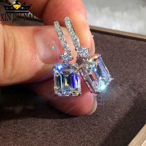 Womens Fashion Cube Square Crystal Super Shiny Earrings Luxury Simple Exquisite Charms Girlfriend birthday christmas present