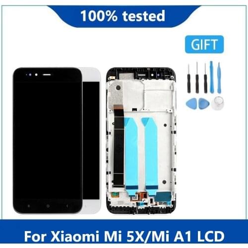 100% Test Original For Xiaomi Mi5x LCD Display Touch Screen Digitizer Assembly Sensor For Xiaomi Mi A1 MiA1 MA1 5X M5X with Fram