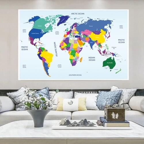 150*100 cm The World Map Non-woven Canvas Painting Art Posters and Prints Wall Hanging Decor Home Decoration School Supplies