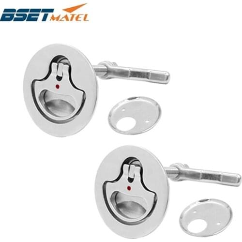 2 PCS Marine Grade SS316 Cam Latch Flush Pull Hatch Deck Latch Lift Handle with Back Plate Boat Hardware Accessories