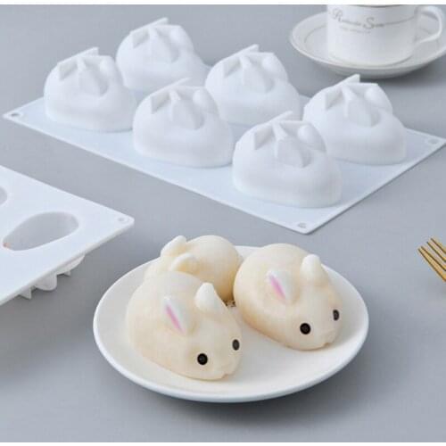 3D Rabbit Easter Bunny Silicone Mold Mousse Dessert Mold Cake Decorating Tools Jelly Baking Candy Chocolate Ice Cream Mould