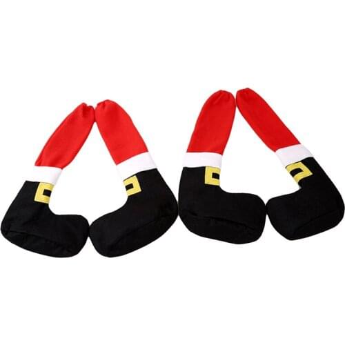 4PCs/ Lot Table Santa Claus Leg Chair Foot Covers Funny Table Decor New Year Natal Navidad Christmas Decorations For Home