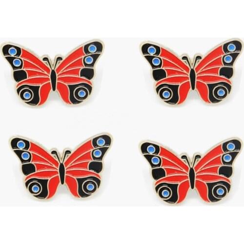 LOTs 5 pcs Beautiful Butterfly Metal Lapel / Hat / Cap / Tie Pin Badge / Brooch - Brand New Fans Gifts Jewelry 2.5 X 1.75 CM