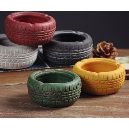 American retro tire styling personality trend ashtray creative home Nordic ins bar ornament decoration skull ashtray
