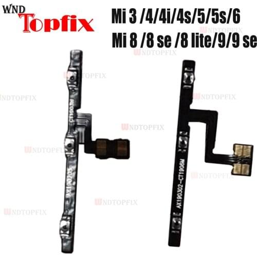 Volume Side Power Switch On Off Button Key Flex Cable For Xiaomi Mi 3 4 4c 4s 5 5s 6 8 lite 8 Se Mi 9 Se Power Volume Flex Cable