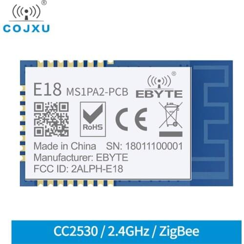 CC2530 2.4GHz Zigbee cdebyte PA Wireless RFID Transceiver Module E18-MS1PA2-PCB PA PCB Antenna I / O Port IoT Data Transceiver