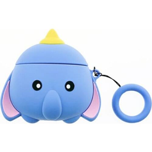 Cute 3D Elephant Headphone Case Cover For Airpods 1/2/pro Wireless Bluetooth Headset Case With Lanyard Earphone Protective Shell